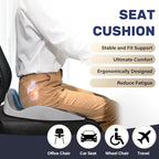 Coverado Car Seat Cushion with Memory Foam, Ergonomic Driving Seat Cushion for Sciatica, Tailbone, Back Pain Relief, Premium Non-Slip Washable Cushion for Car, Driver, Office, Wheelchair