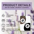 Trendy Retro Leopard Lucky 8 Ball Car Air Freshener 4 Pcs, Girly Cheetah Print Dice Hanging Air Freshener for Cars Closet Drawer Books, Girly Car Accessories Mirror Decor for Women