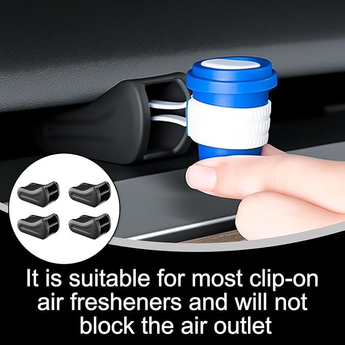 4Pcs Air Freshener Adapter Designed for 2017-2024 Tesla Model 3 and for 2020-2025 Model Y, Car Air Vent Clip, No Adhesive Needed, Tesla Accessories (Air Freshener Not Included)