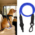 PetBonus Dog Seat Belt for Car, Durable Rope Dog Car Harness Seatbelt for Vehicle, Pet Tether Safety Restraint with Heavy Duty Buckle Hook Latch Lockable Clip for Small Medium Large Breeds (Blue)