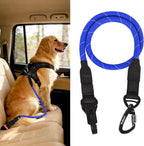 PetBonus Dog Seat Belt for Car, Durable Rope Dog Car Harness Seatbelt for Vehicle, Pet Tether Safety Restraint with Heavy Duty Buckle Hook Latch Lockable Clip for Small Medium Large Breeds (Blue)