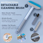 Pet Hair Removal Tool, 4 in 1 Reusable & Washable Dog & Cat Hair Remover, Multifunctional Pet Hair Remover with Extendable Handle & 2 Built-in Brushes, Easy Fur Cleaning for Furniture and Carpet