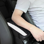 Car Center Console Cushion Pad, 12.72"×7.52" Leather Waterproof Auto Armrest Seat Box Protector, Car Center Console Cover, Universal Interior Decor Car Accessories for SUV Truck (White)