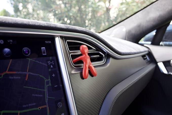 Cesare Car Air Freshener Peppermint Fragrance Red Long Lasting 45 Days Air Vent Clip Uses Alcohol-Free Fragrance Oil Non-Toxic EVA Material