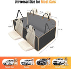 Dog Car Seat Cover for Back Seat, Hard Bottom Holds 420lbs Dog Hammock for Cars SUVs Trucks, Easy to Clean, Waterproof Scratch-Proof Nonslip Backseat Extender for Dogs 4 Panels