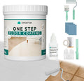 All-In-One Interior Floor Coating Kit, Water-based & Low Odor One-Step Floor Paint, High Hardness Waterproof Paint for Ceramic, Porcelain, Fiberglass, Hardwood, Laminate, Vinyl, 35OZ, Light Grey
