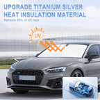 SINGARO 300T Universal Car Windshield Sun Shade, Foldable Reflective for Windshield & Window Shades with Overlapping Design, Car Interior Accessories (57" L x 36.2" W)