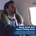 Travel Pillow 100% Pure Comfortable U Shape Memory Foam Pillows Neck and Head Support Portable Travel Neck Pillow Suitable for Planes Airplane for Traveling,Train,Self-Drivingng Car,(Grey)
