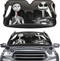 GENANY Nightmare Skellington Couple Horror Windshield Sun Shade for Car SUV Truck (69x35 inches), Sun Shade Windshield, Protector Blocks UV, Christmas Auto Gifts, Halloween Car Decor
