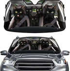 GENANY Black Cat Family Funny Windshield Sun Shade for Car SUV Truck (55x30 Inches), Sun Shade Windshield, Shades for Front Windows, Halloween Auto Gift, Christmas Car Decor