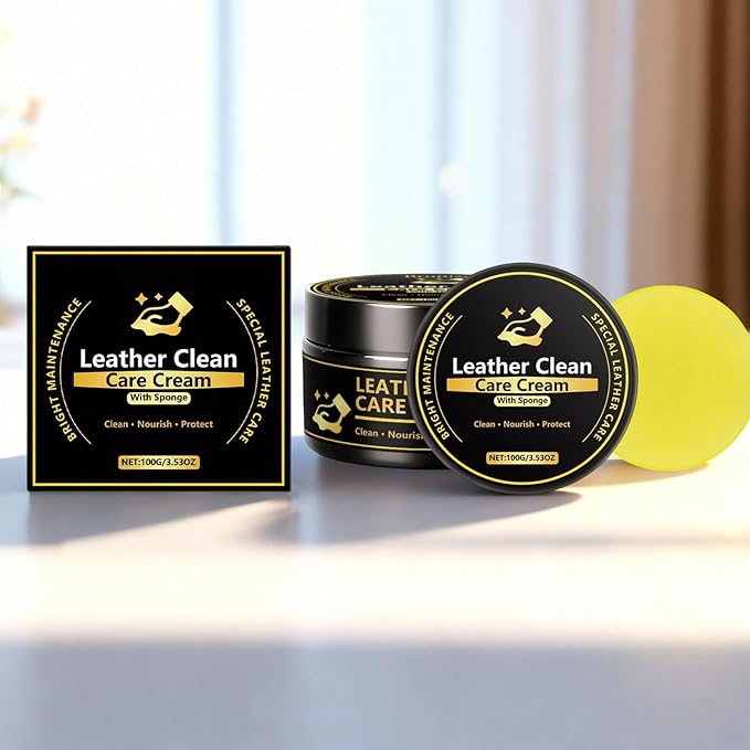 Leather Protection Cream, Cleaning Stain Removal Balm, Leather Cleaner and Conditioner for Seats Sofas Bags Car Vehicle Indoor Outdoor Garage Use