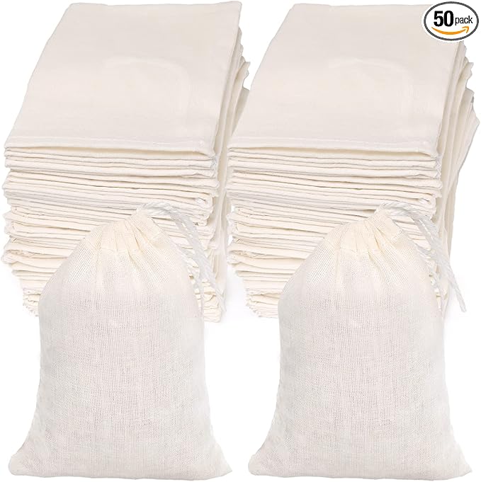 Limko Cotton Bags Muslin Bags Sachet Bag for Home Supplies (3x4 Inch 50 Pack)