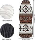ELEQIN Car Seat Covers Two Front Only for Car, Brown Aztec Geometric Automotive Interior Covers, Quick Setup Universal Fit Seat Covers for Car, Truck, SUV