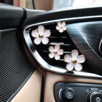 4pcs Flowers Car Air Freshener Vent Clips Cute White Daisy Flower Car Accessories for Women with Lavender Scent