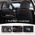 Coverado Car Seat Covers Full Set, Seat Covers for Cars, Front Seat Covers and Back Seat Cover Waterproof Leather Automotive Seat Cover, Universal Car Interior Protectors Cushion for Most Cars