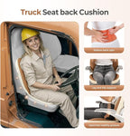FLORICH 2 in1 Truck Seat Cushion and Lumbar Support Pillow Memory Foam Car Seat Cushion with Adjustable Strap for Truck Driver Long Drives, Fits Semi Truck Seat,Car,Office&Gaming Chair(Brown)