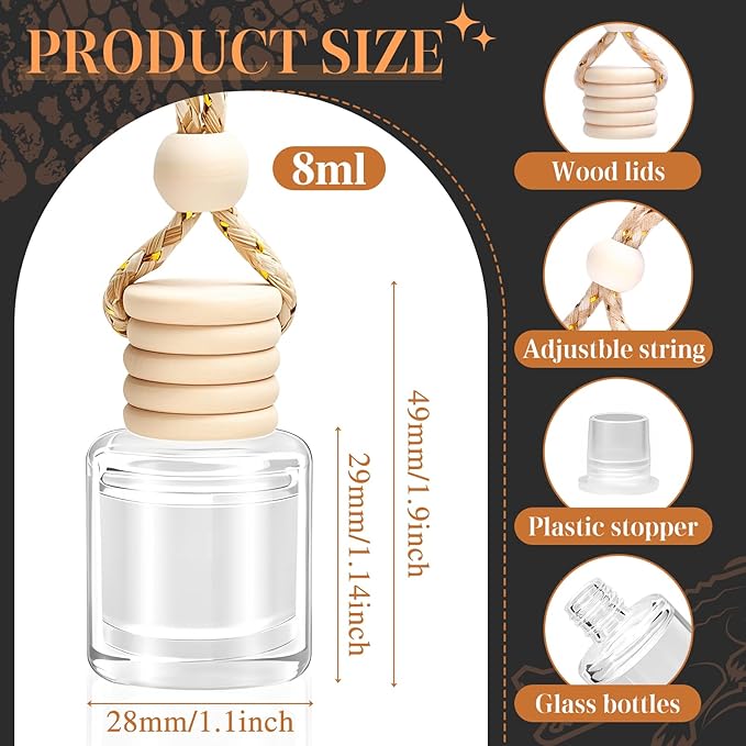 AROIC Hanging Car Air Freshener - 6 Pack Luxury Leather Scent Air Freshener Set, Long-Lasting Natural Essential Oil Fragrance Diffuser Eliminates Odors,Ideal Business Gift for Car Accessories Unisex