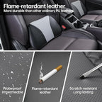 1p Memory Foam Lumbar Support Pillow for car Lower Back Pain Relief - Back Cushion for Driving, Chair Support for Car-Office Chair（Black&Grey）
