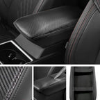 SXCY Fit for 2023 2024 Mitsubishi Outlander Armrest Cover FIT for 2022 2023 Outlander Center Console Cover for 2023 2024 Outlander Middle Console Cover for 2024 Outlander (Black Microfiber Leather)