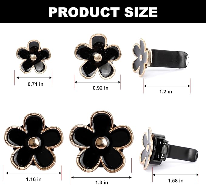 16PCS Daisy Flower Car Air Vent Clips with Fragrance Pads - Cute Girly Car Accessories, Refillable Air Fresheners, Multi-Size Decorative Vent Clips for Women