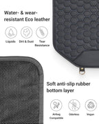 Owleys Premium Leather Car Seat Protector for Child Car Seat Cover from Dirt Scratches - Infant Car Seat Protector for Back Seat/Front Booster Seat Protector Under Baby Car Seat Waterproof 1pc Black