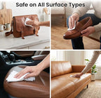 EVEO Leather Cleaner Wipes 4-in-1 Leather Cleaner and Conditioner for Furniture - Leather Couch Cleaner, Car, Shoes & Purses – UV Protection, XL Moistened Wipes Restore & Protect – 3 Pack (90 Total)