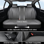 Coverado Car Seat Covers Full Set, Luxury Nappa Leather Seat Covers, Waterproof Seat Cover for Cars, Front and Rear Seat Cover Car Seat Protector, Automotive Seat Cover Universal Fit Most Cars(Gray)
