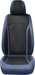 FLORICH Leather Front Car Seat Covers Waterproof Durable Front Seat Protector for Cars Luxury Seat Cover Breathable Vehicle Seat Cushion Universal Fit for Most Car Truck SUV, Black&Blue