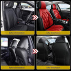 AOMSAZTO Front Seat Covers Fit for Outback 2007-2026 Waterproof Faux Leather Car Seat Cover Compatible with Airbag(2PCS Front, Black&Red)