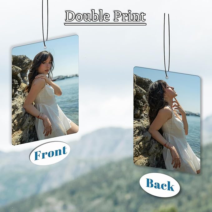 Custom Air Freshener for Car - Personalized car Air Freshener, Double Sided Print Photo/Logo With Scents Freshener, Smell Fresheners With Picture for Wardrobe, Bathroom, Car Hanging Deco