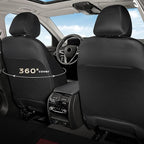 Coverado Front and Rear Seat Covers, 5 Packs Leather Seat Covers for Cars, Car Seat Protectors with Splicing Design，Universal Car Seat Cushions Waterproof Seat Covers Fit for Most Cars, Black & Red