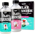 Air Dry Clay Glaze Kit - 2x100ml High Gloss Matte Varnish Sealant, High Luster, Prevent Scratch Resistant, Yellowing, Waterproof - Clay Paint Kit for Pottery, Acrylic Painting, Polymer Clay
