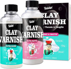 Air Dry Clay Glaze Kit - 2x100ml High Gloss Matte Varnish Sealant, High Luster, Prevent Scratch Resistant, Yellowing, Waterproof - Clay Paint Kit for Pottery, Acrylic Painting, Polymer Clay
