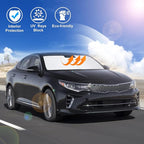 Windshield Sun Shade Custom Fit for 2016-2020 Kia Optima (Not for 2021 KIA K5) Accessories Foldable Sunshade Sun Blocker Protect Car from Sun Rays & Heat Damage Keep Car Cooler