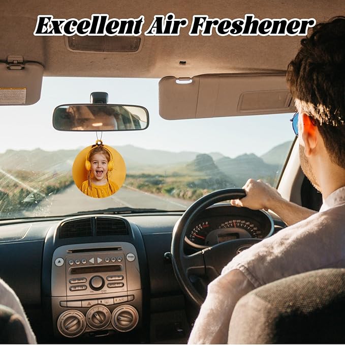 12/24/48/72/96Pcs Custom Logo Air Fresheners, Wholesale Custom Double-Sided Car Air Fresheners with Photo Text Logo, Drift Car Air Fresheners Car Charms for Rear View Mirror (12 Round)