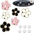 Daisy Car Decoration Flower Air Vent Clip, Colorful Car Accessories for Women Interior, Cute Set (Black, Pink, White)