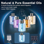 Smart Car Air Freshener, Car Air Freshener Diffuser with 100ml Perfume, Long Lasting Lasts 6 Months, RGB Music Syncing Light, Auto On/Off, 5 Adjustable Rechargeable Aroma Diffuser, Ocean