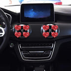 8 Pcs Bling Heart Air Freshener Vent Clips - Crystal Heart Rhinestone Car Decoration, Cute Car Accessories for Women Girls (Red)