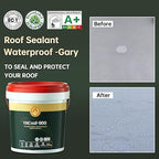 5 Gallon Gray Waterproof Elastomeric Roof Coating Sealant, Flexible Solar Reflective Liquid Waterproofing Adhesive for Flat, Metal, Slope Roofs Repair 20KG