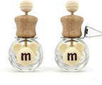 2 Pack Car Air Freshener Diffuser Bottle Refillable Empty Glass Perfume Bottle with Vent Clip, Drift Car Air Freshener Clip Essential Oil Diffuser for Car Oil Diffusers Interior Decor-A4