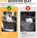 Dog Car Seat for Small Dog, Booster Seat for Dogs Under 30lb, Elevated Pet Seat with Pockets, Anti-Slip Bed for Car, Perfect for Front & Back Seats with Safety Leash (Black/Grey, Medium)