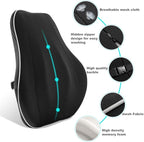 Newgam Lumbar Support Pillow/Back Cushion,Memory Foam Orthopedic Backrest with Breathable 3D Mesh for Car Seat,Office/Computer Chair,Wheelchair and Recliner,Ergonomic Design for Back Pain