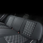 Car Back Seat Covers,Rear Seat Covers,Universal Fit for Most Cars,SUV,Sedans and Pick-up Trucks,Automotive Faux Leather Vehicle Cushion Covers(Rear Seat Covers,Black/White)