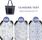 BeeGreen Cooler Bag Soft Insulated Tote for Beach Travel Grocery Shopping Lunch Portable Large Ice Coolers with Handle Hard Freezer Bags with Zippered Top Foldable Leakproof Delivery Totes Black