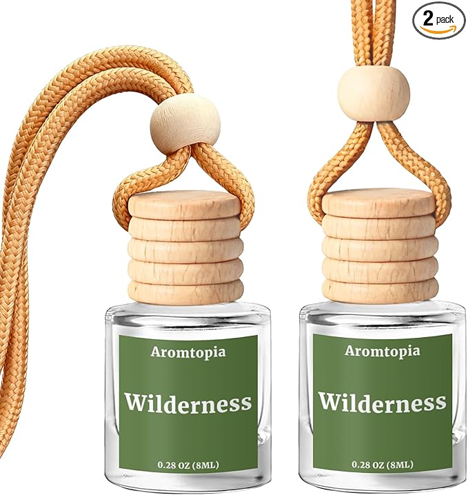 Hanging Car Air Freshener - Aromtopia Woody Scent Car Fragrance Diffusers - Car Odor Eliminator - Long Lasting Scent - Auto Accessories - Wilderness, Pack of 2