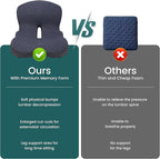 ZUAMEGUMemory Foam Car Seat Cushion – Ergonomic Driver Cushion for Sciatica & Tailbone Pain, Breathable Non-Slip Car Seat Pad for Car, Office Chair, Wheelchair