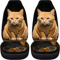 BIGCARJOB 2 Pcs Animal Car Seat Cover Set for Front Only,Funny Cat and Tiger Print Vehicle Bucket Seat Cushion Pads Auto Seat Protector for Men Women,Fit Most Cars,Sedan,Truck,SUV