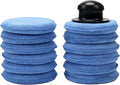 Microfiber Wax applicator pad,car Wax applicator pad with Waxing Handle, Foam applicator Pads for car Detail,Buffing Polishing Foam Pads for Car Cleaning and Fine Polishing (5 inch, 12 Pack)