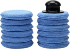 Microfiber Wax applicator pad,car Wax applicator pad with Waxing Handle, Foam applicator Pads for car Detail,Buffing Polishing Foam Pads for Car Cleaning and Fine Polishing (5 inch, 12 Pack)