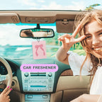 Coquette Pink Bow Air Freshener for Car, Cute Pink Girly Air Freshener Hanging 3 Pcs for Cars Closet Drawer or Books, Cute Girly Preppy Car Mirror Decor for Women